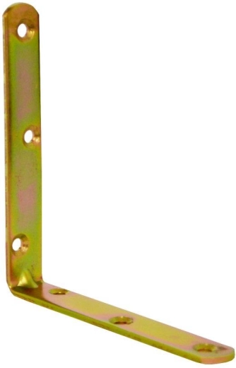 Équerre avec nervure 120 × 18 × 3 mm jaune, galvanisée (10 pcs)