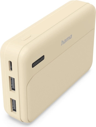 Hama Power Bank Power Pack Pocket 10 10000 mAh, 2× USB-A, sand