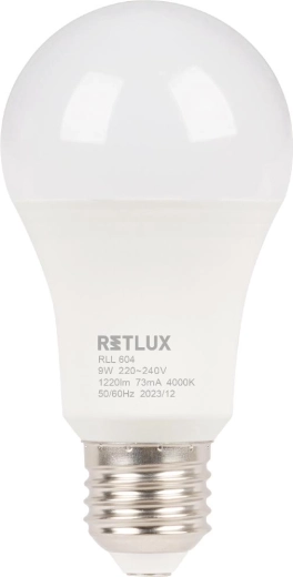 Ampoule LED RETLUX A60 E27 9 W blanc froid