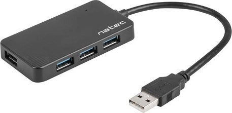 USB Hub Natec Moth 4 USB 3.0 Ports Black