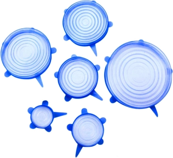 Ag636b couvercles en silicone 6 pcs bleu