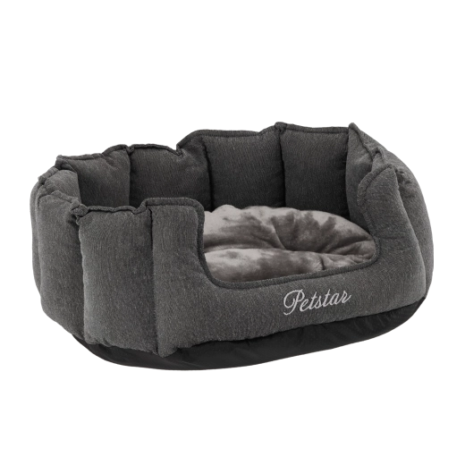 Graues Hundebett für Hunde und Katzen 62 × 55 × 22 cm
