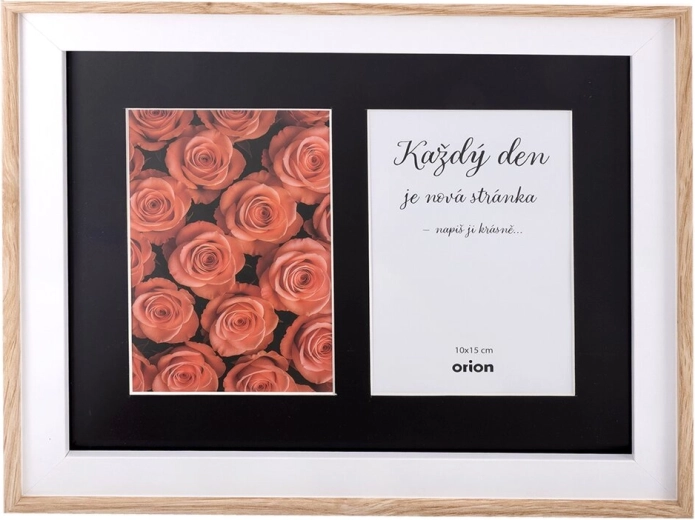 Houten fotolijst-collage voor 2 foto’s 10 × 15 cm beige 24 × 29 cm