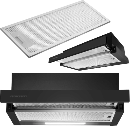 Telescopic kitchen extractor hood BERDSEN BT-230, matte black