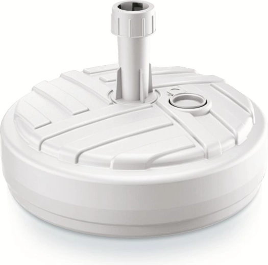 Parasolvoet UMBRELLA, rond 39 cm, wit, rotanimitatie, vulbaar 10 l