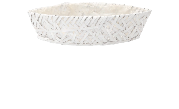 Holz-Übertopf in Bootform 51 × 19 × 11 cm weiß - 1 Stück