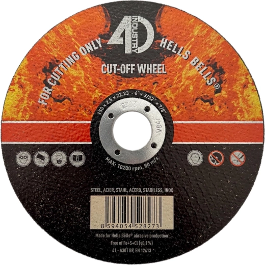 Disque à tronçonner acier et inox 150 × 2,5 × 22,2 mm HELLS BELLS