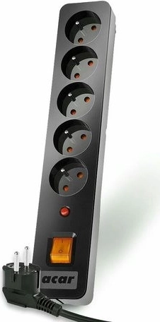 Surge Protector Acar X5, 5 outlets, 3 m, black