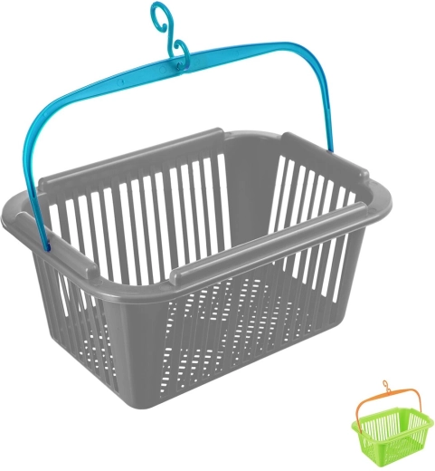 Panier à pinces à linge en plastique (UH) 25 × 18 × 11,5 cm – couleurs assorties