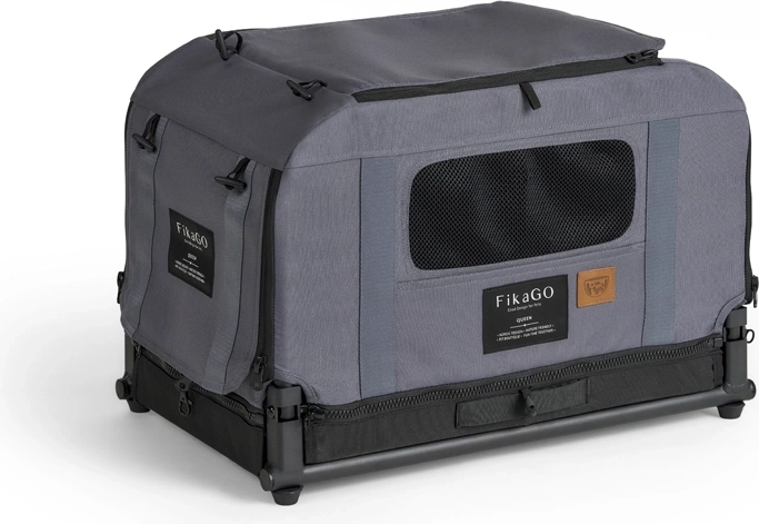 FikaGo faltbare Kennel-Transportbox Queen L grau