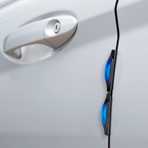 Reflecterende bescherming voor autodeurranden blauw – 2 stuks