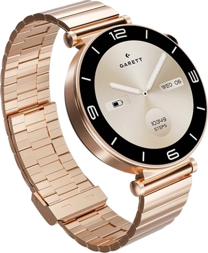 Smartwatch Garett Rose Roségold mit Stahlarmband