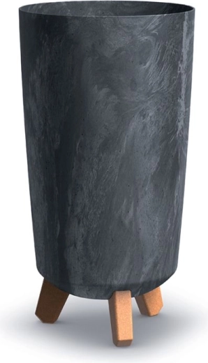 Planter on legs with concrete effect, anthracite, 19.5 cm