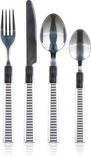 Lines 24-piece cutlery set made of stainless steel with plastic handle