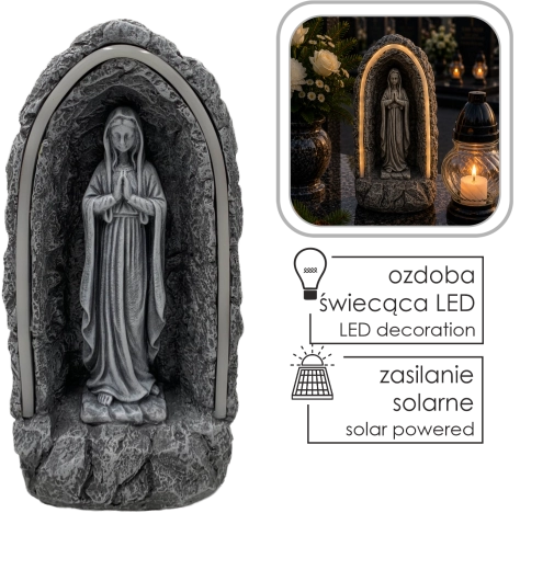 Zonnefiguur van de Heilige Maagd Maria in een kapelletje, 30,5 cm
