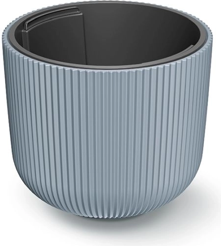 Cache-pot Milly avec insert 35 cm – cache-pot en plastique gris clair pour intérieur et extérieur