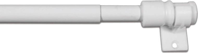 Telescopic café curtain rod 50–85 cm, white, metal