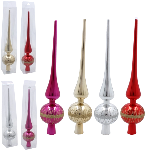 Pointe de sapin de Noël en verre 28 cm