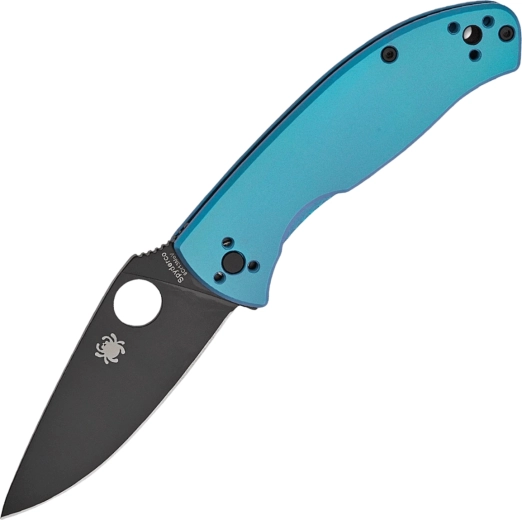 Folding Knife Spyderco Tenacious Blue, Titanium Handle, Black Blade 8.5 cm