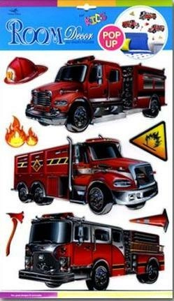3D Wall Decoration - Fire Trucks