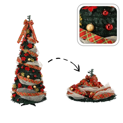 Sapin de Noël artificiel pliable Giada 150 cm avec éclairage LED - 1 pièce
