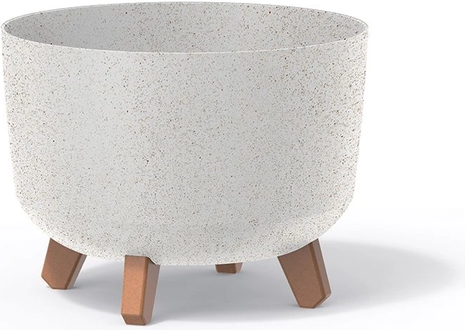 Gracia Standard Eco Wood Flower Pot 33.9 cm – White