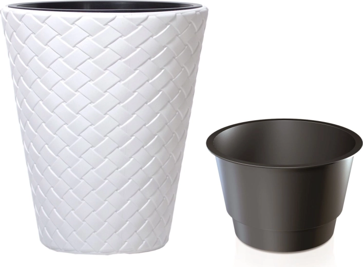 Pot Matuba avec insert 30 cm blanc