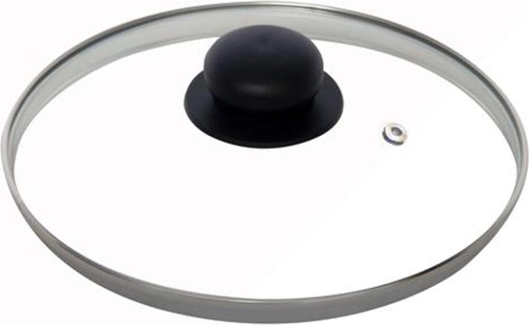 Glazen deksel 26 cm met roestvrijstalen rand