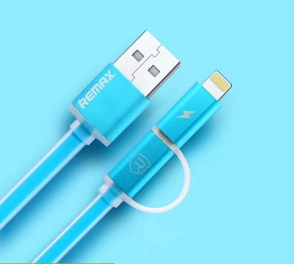 Remax Aurora 2-in-1 USB cable 1 m blue