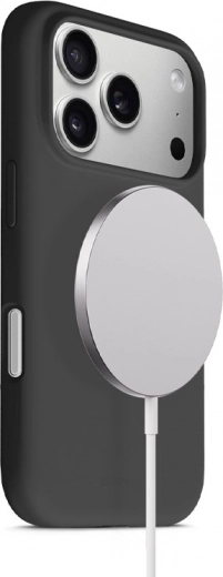 silicone magnetic color cover case for Apple iPhone 17 Pro (black, MagSafe)