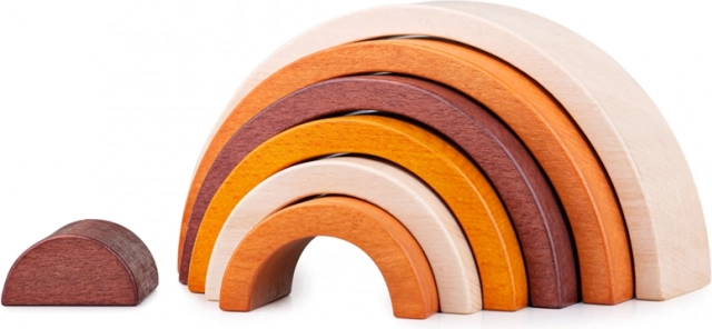 Bigjigs Baby Natural Wooden Stacking Rainbow