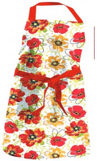 Tablier de cuisine 65 × 80 cm – fleurs rouges
