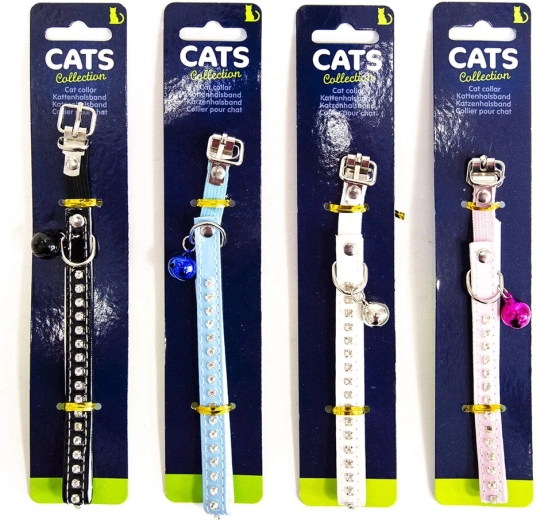 Cat collar with bell 24 cm (assorted colors)