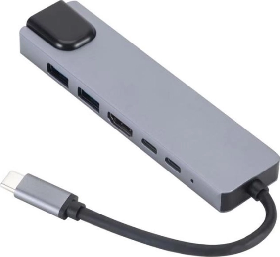 Hub USB‑C 6‑en‑1 avec HDMI 4K, LAN et PD 55 W
