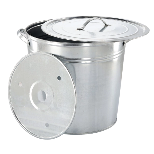 Kegelförmiger verzinkter Kessel 32 l mit Deckel und Einsatz