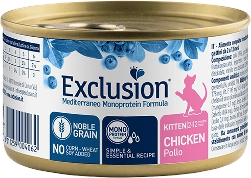 Exclusion wet food for kittens chicken 85 g