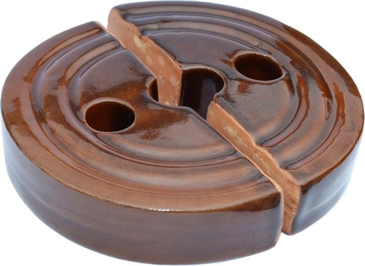 Set of two stoneware fermentation weights, 17 cm