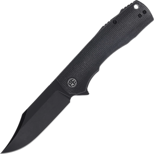 Petrified Fish Victor PFP03DMW pocket knife 9.1 cm, Black Stonewash, black, Micarta