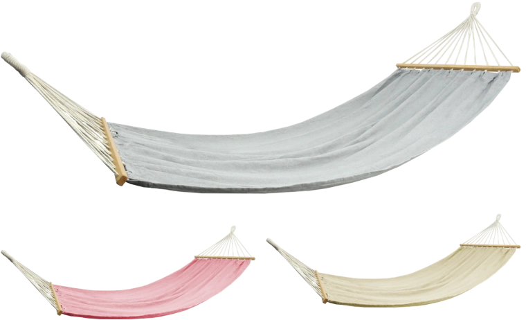 Hammock with wooden spreader bars 200 × 100 cm, load capacity 150 kg