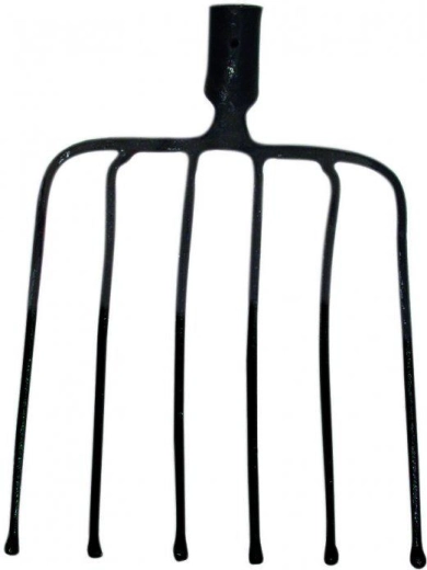 Forged beet fork with 6 tines without handle