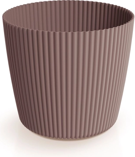 Bloempot Milly Round 14,6 cm marsala – geribde plastic plantenhoes