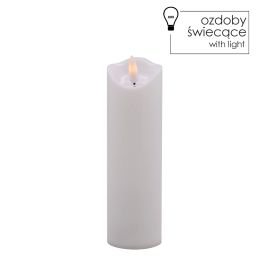 Witte LED-kaars met flikkerende vlam 5 × 17,5 cm