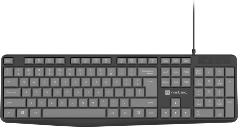 Natec Nautilus US Slim Keyboard, Black-Gray