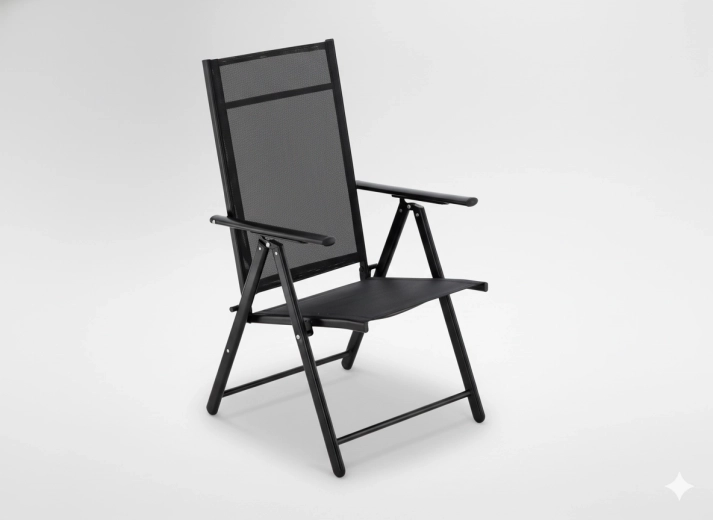 Fauteuil de jardin pliant en acier 66 × 53 × 107 cm noir