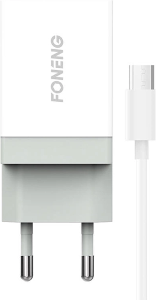 Chargeur secteur rapide FONENG 10,5 W, 1× USB, avec câble Micro USB – blanc