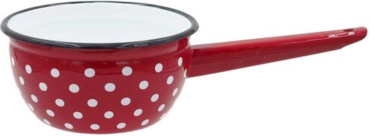 Enamel saucepan 1.5 l red polka dot