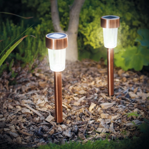 Bronzen LED-zonnelamp voor de tuin