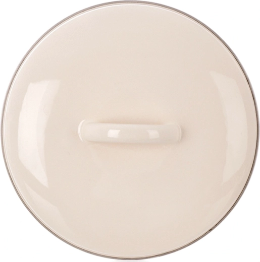 Geëmailleerde crèmekleurige deksel 17 cm