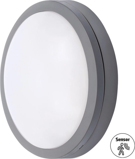 Solight LED-Außenleuchte mit Sensor Siena, grau, 20 W, 1500 lm, 4000 K, IP54