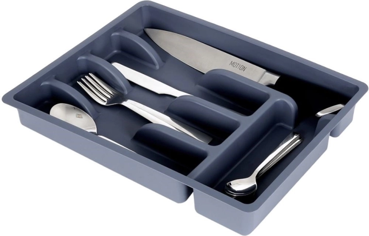 Organiseur gris pour couverts à tiroir 36 × 25,5 cm
